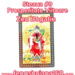Card metalic FENG SHUI cu ZEUL BOGATIEI pe TIGRU
